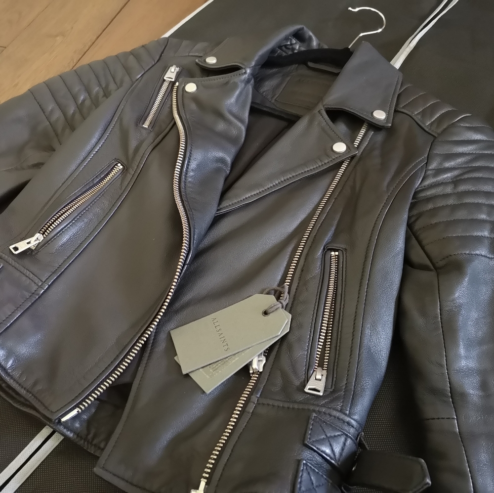 All Saints Papin Leather Jacket - Picture 5 of 7